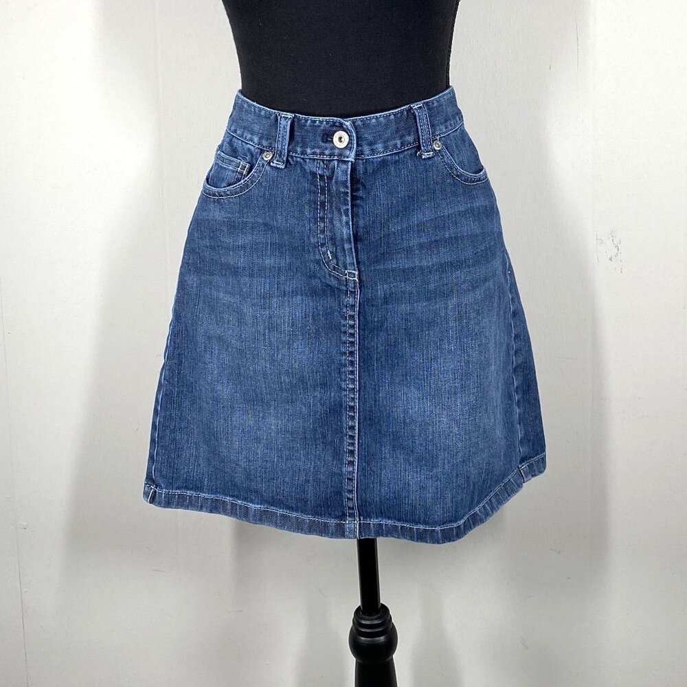 Ann Taylor A-Line Denim Skirt Women's 4 Blue Casual